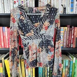 Sweet Pea by Stacy Frati Multicolor Floral Long Sleeve Blouse